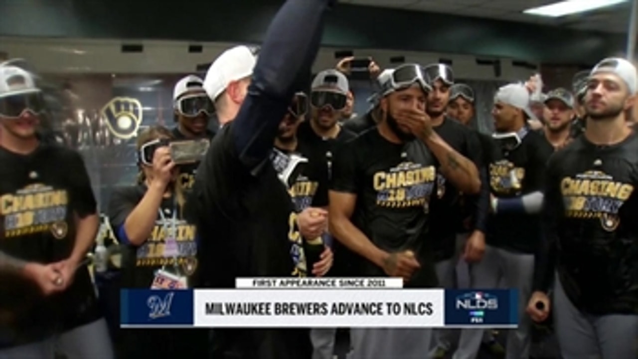 WATCH: Brewers party after sweeping NLDS