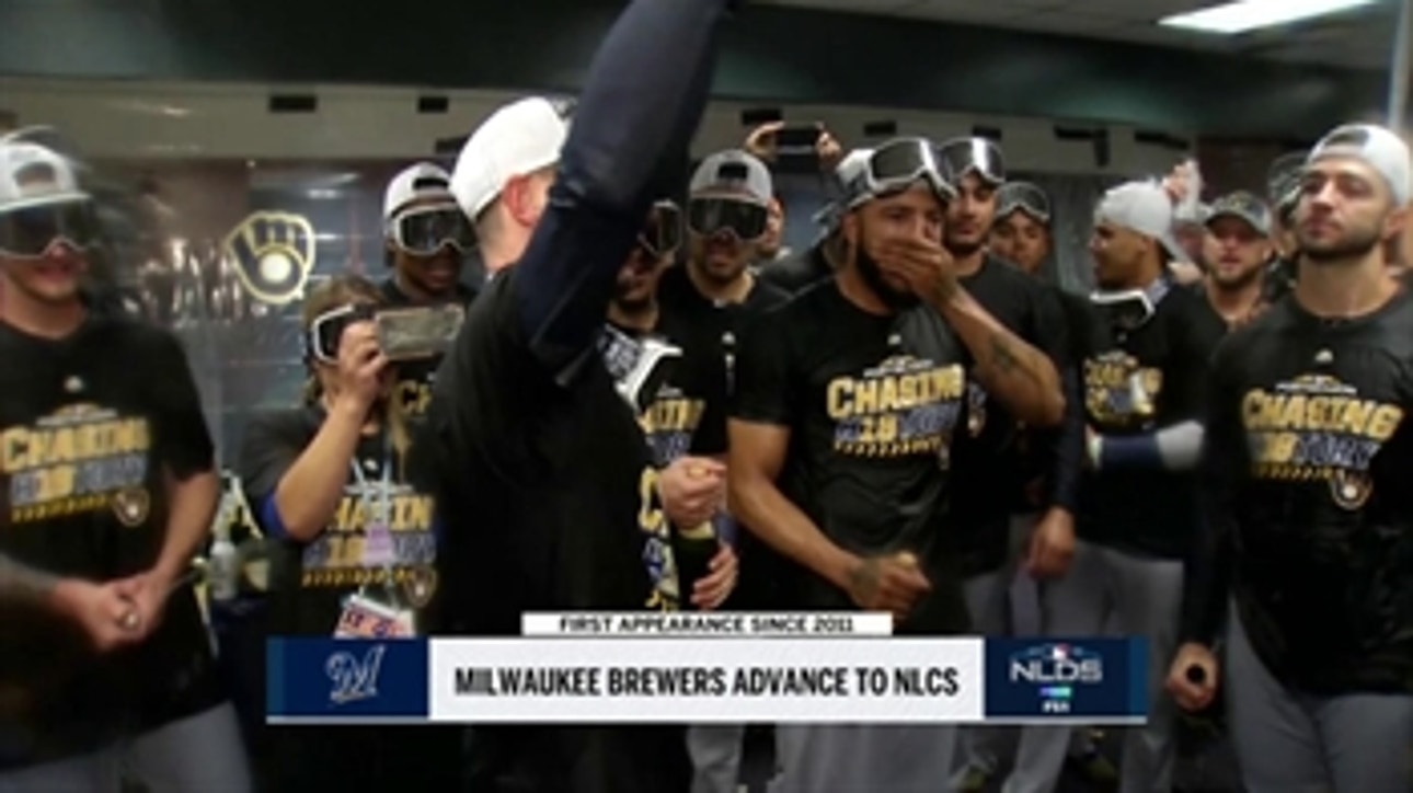 WATCH: Brewers party after sweeping NLDS