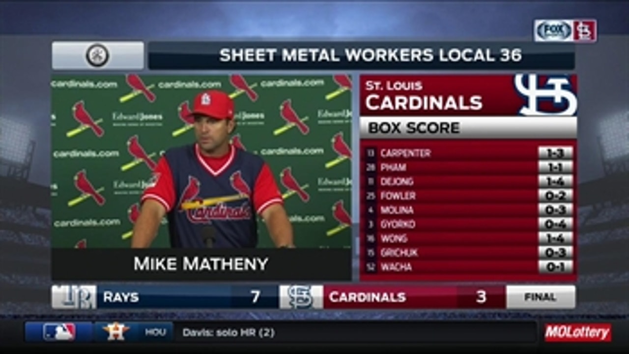 Mike Matheny says Ryan Sherriff 'did as good a job as anybody could possibly do'
