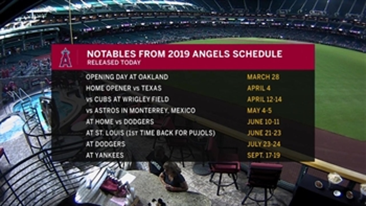 Angels release 2019 season schedule
