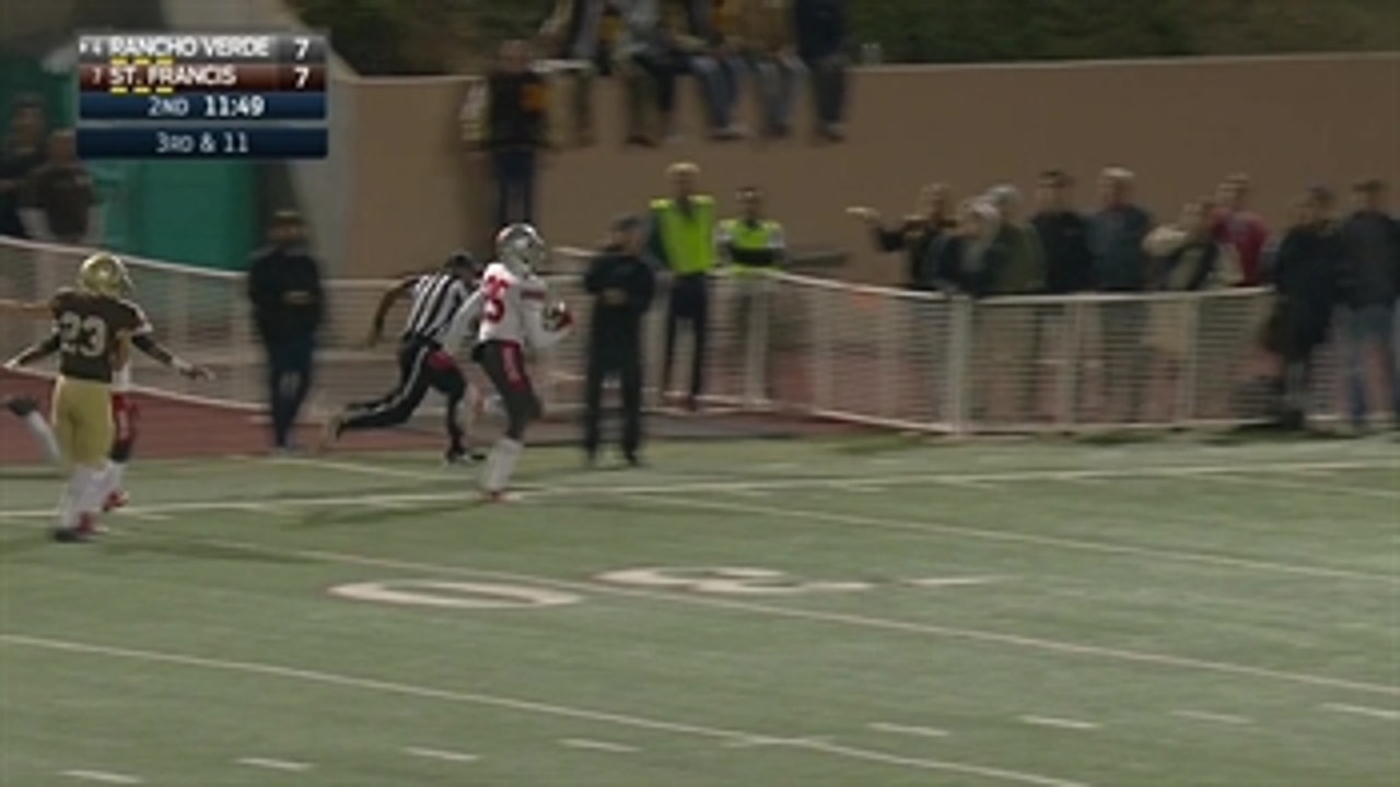 Playoffs, finals: Manny Allen is headed to the end zone .. and fast!