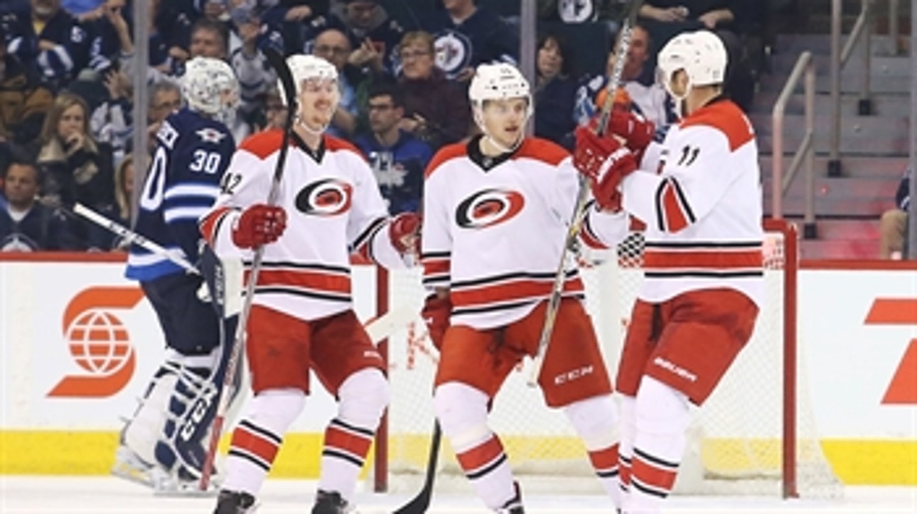 Hurricanes score 4 first-period goals to beat Jets