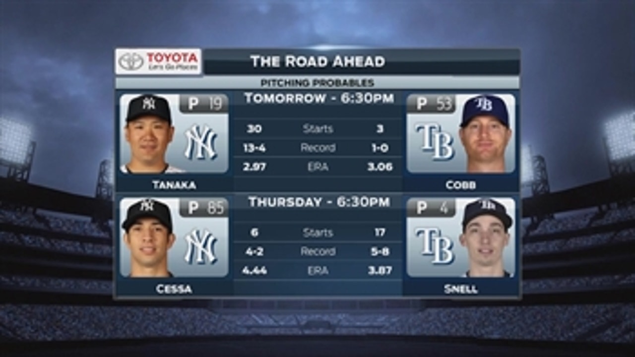 Great pitchers matchup as Ray's Alex Cobb set to duel Yankees' Masahiro Tanaka