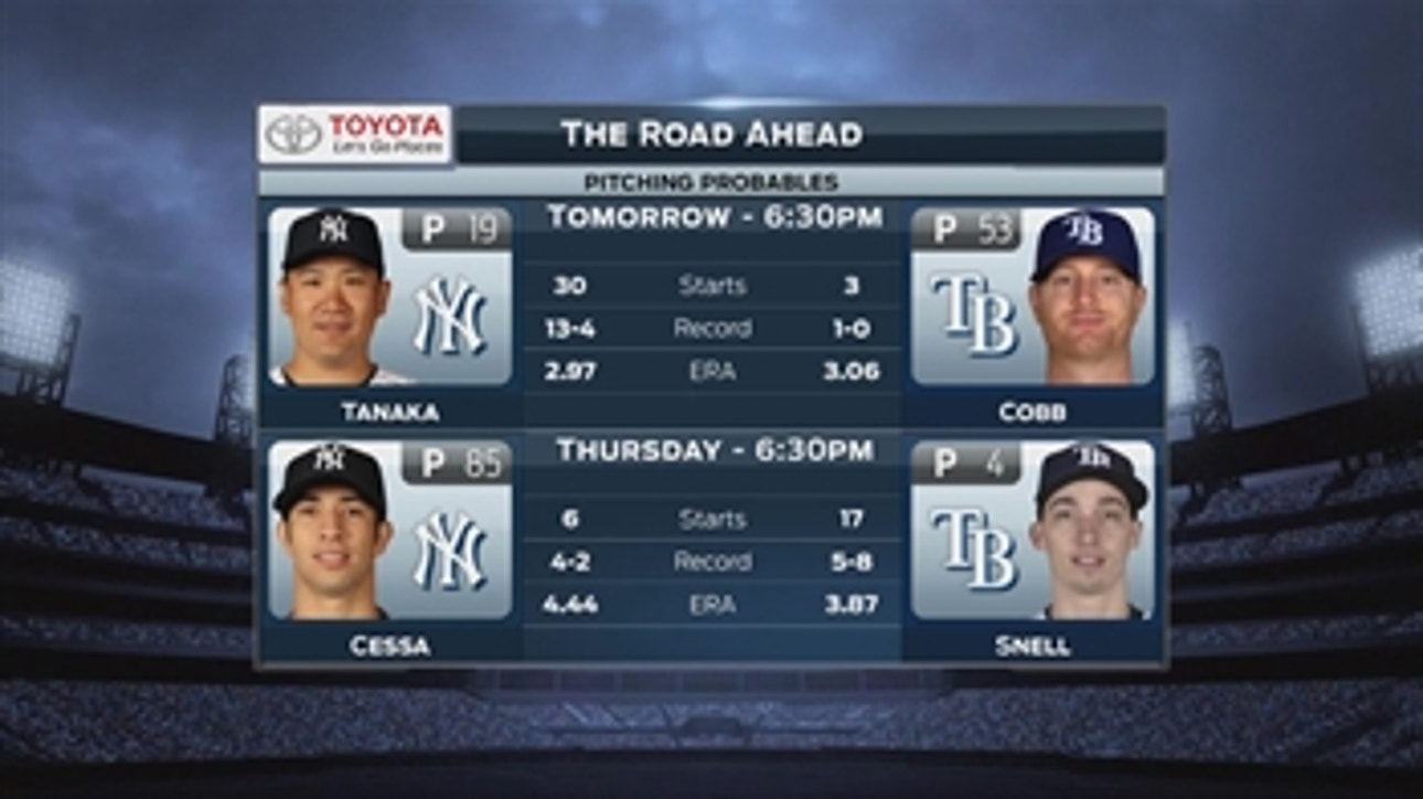 Great pitchers matchup as Ray's Alex Cobb set to duel Yankees' Masahiro Tanaka
