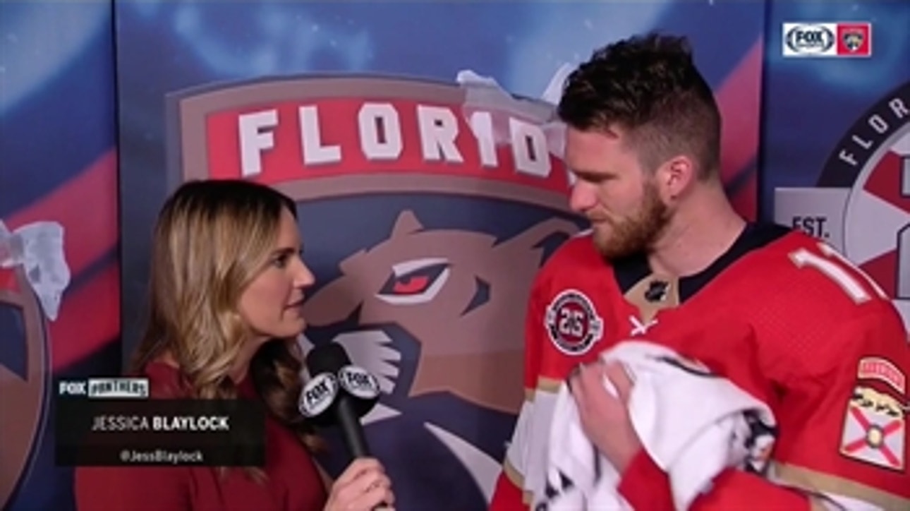 Jonathan Huberdeau on tonight's win: 'we played our hearts out for the Parkland victims'