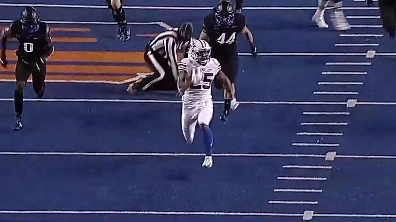 BYU's Tyler Allgeier breaks 86-yard touchdown run giving Cougars 7-0 lead over Broncos