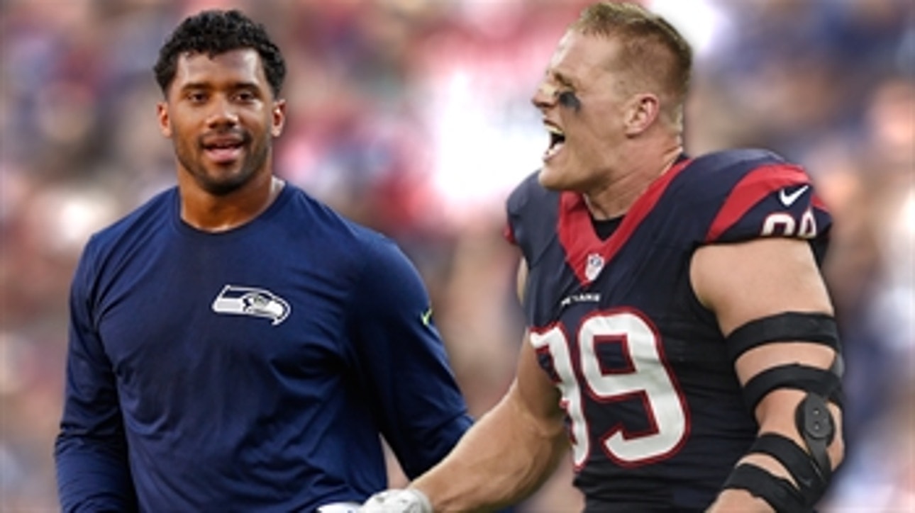 Russell Wilson had a little fun with a J.J. Watt ad in San Francisco airport