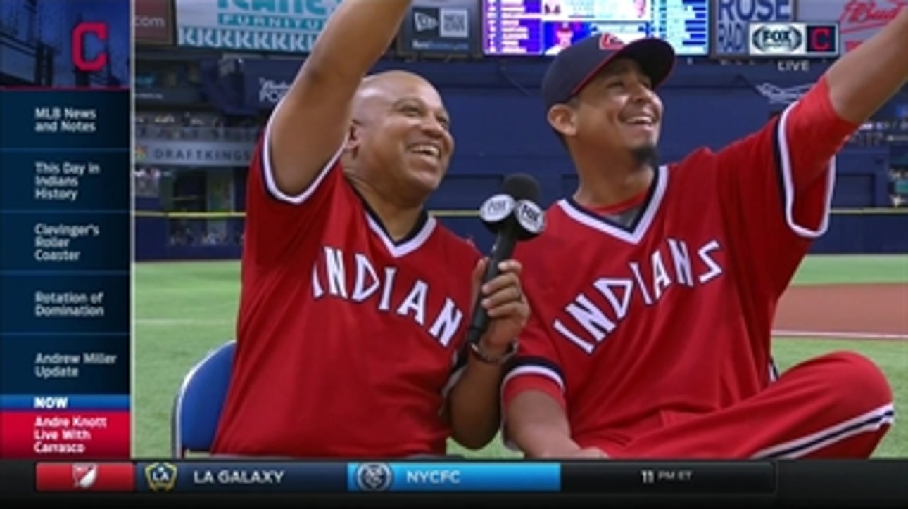 Carlos Carrasco is glad he didn't have to pitch in '70s throwbacks