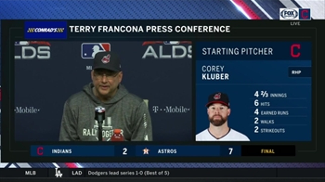 Terry Francona on Kluber's struggles, Bauer's usage