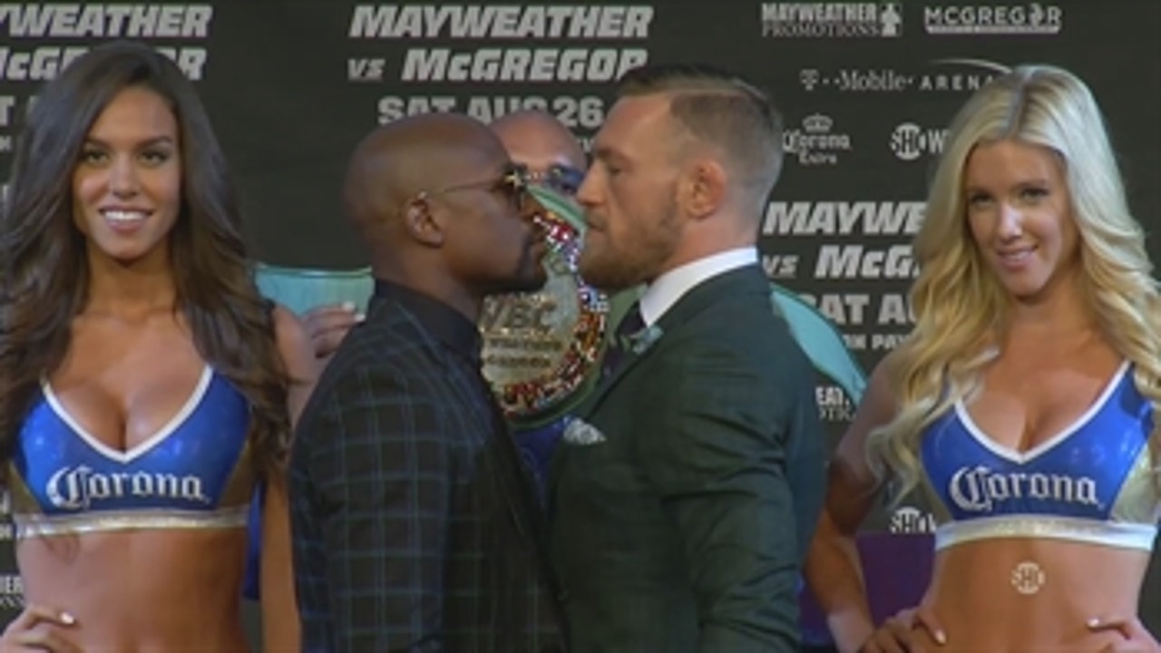 Conor McGregor and Floyd Mayweather face off for the final time before their bout