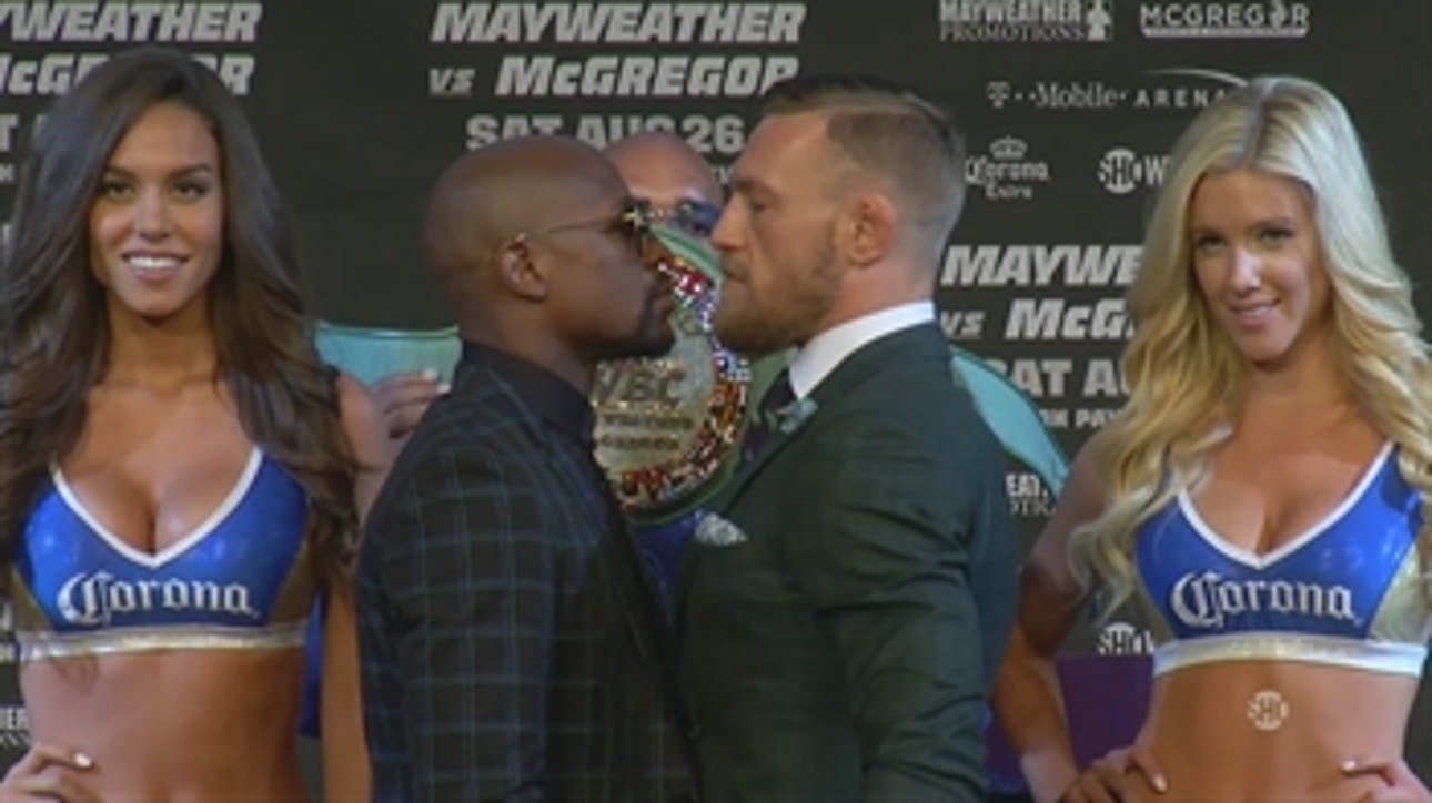 Conor McGregor and Floyd Mayweather face off for the final time before their bout
