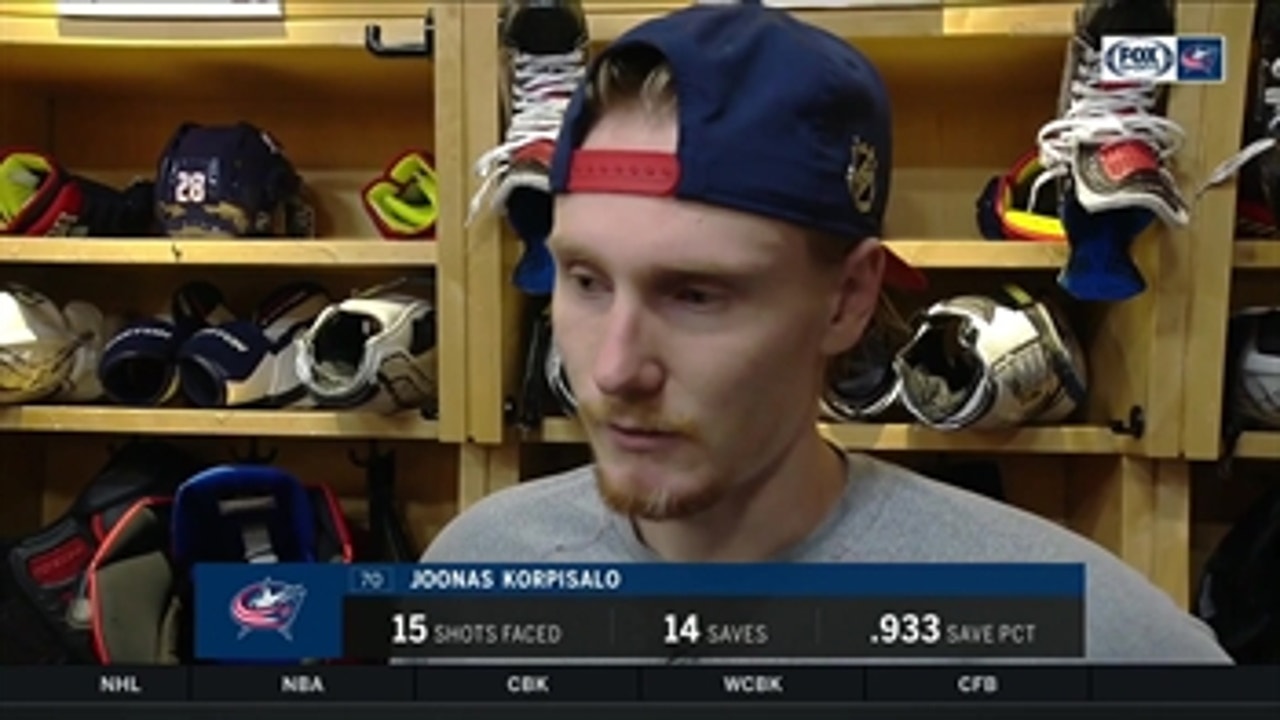 Joonas Korpisalo explains the challenge of replacing a goalie mid-game