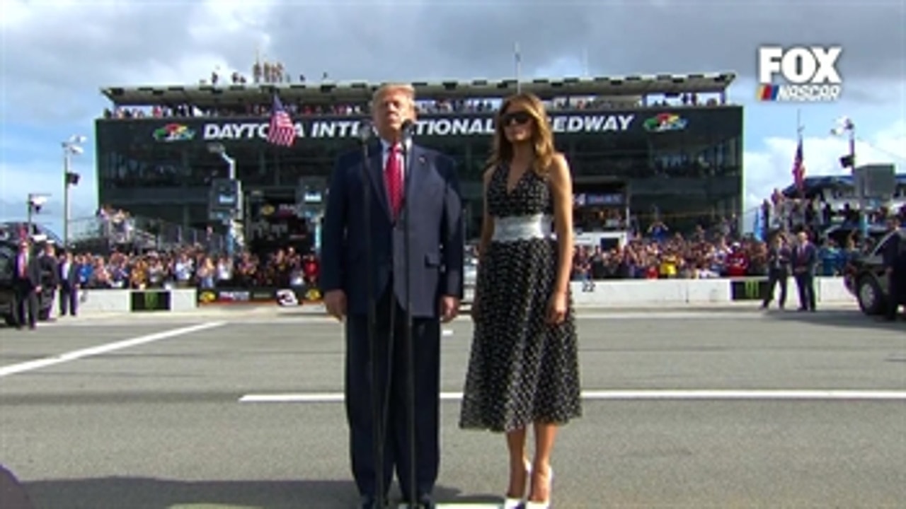 President Donald Trump gives the starting command at the 62nd Daytona 500