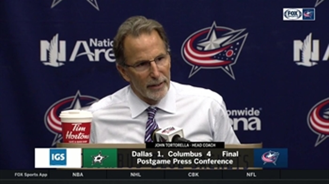 John Tortorella agrees that win over Stars was Blue Jackets' most complete game