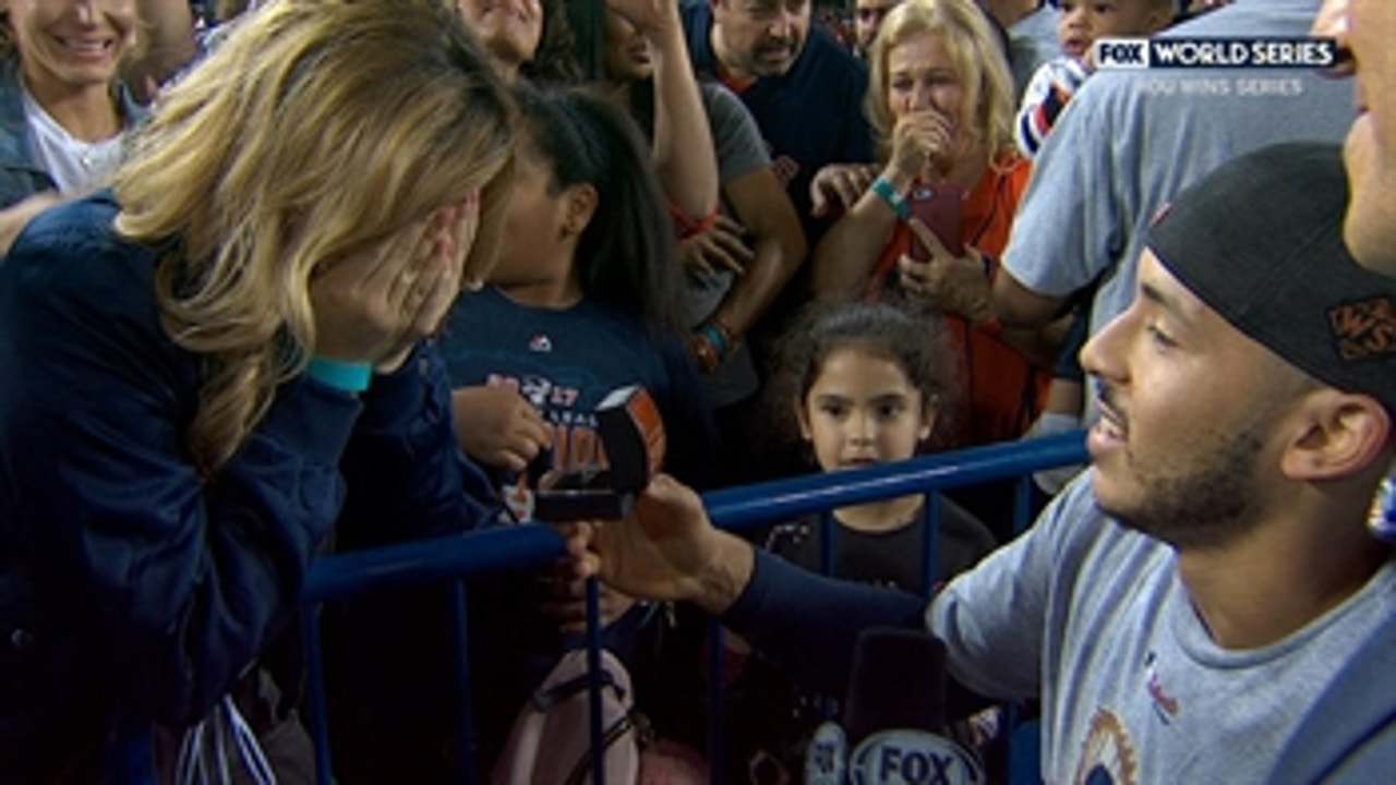 She said yes! Carlos Correa proposes after the Astros' World Series win