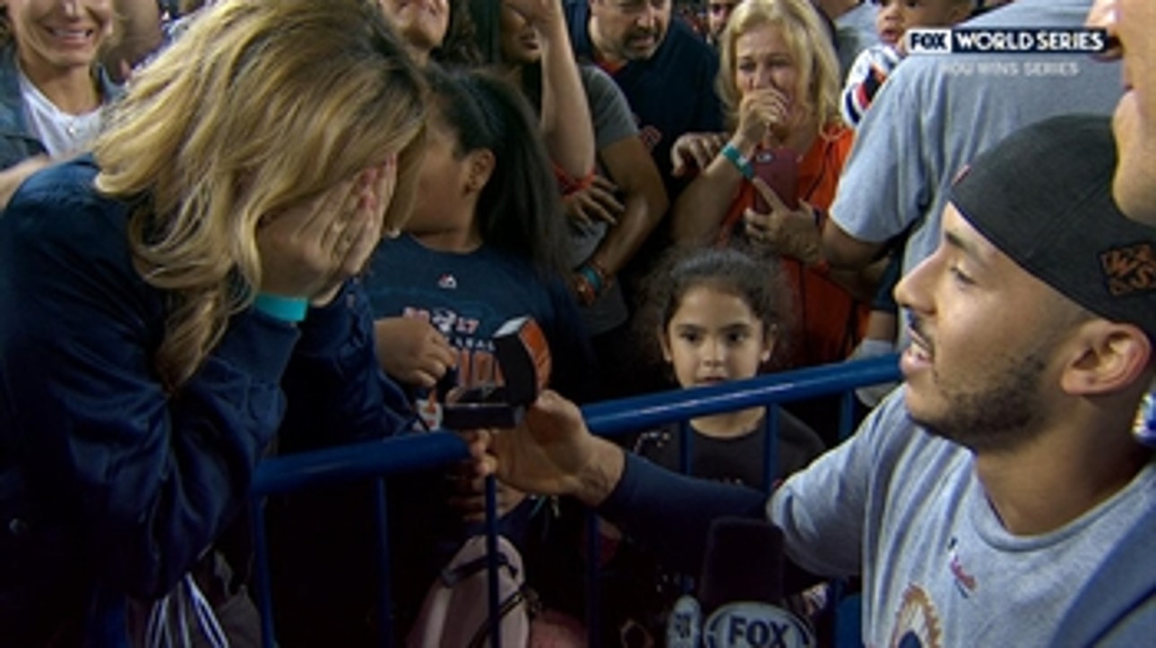 She said yes! Carlos Correa proposes after the Astros' World Series win