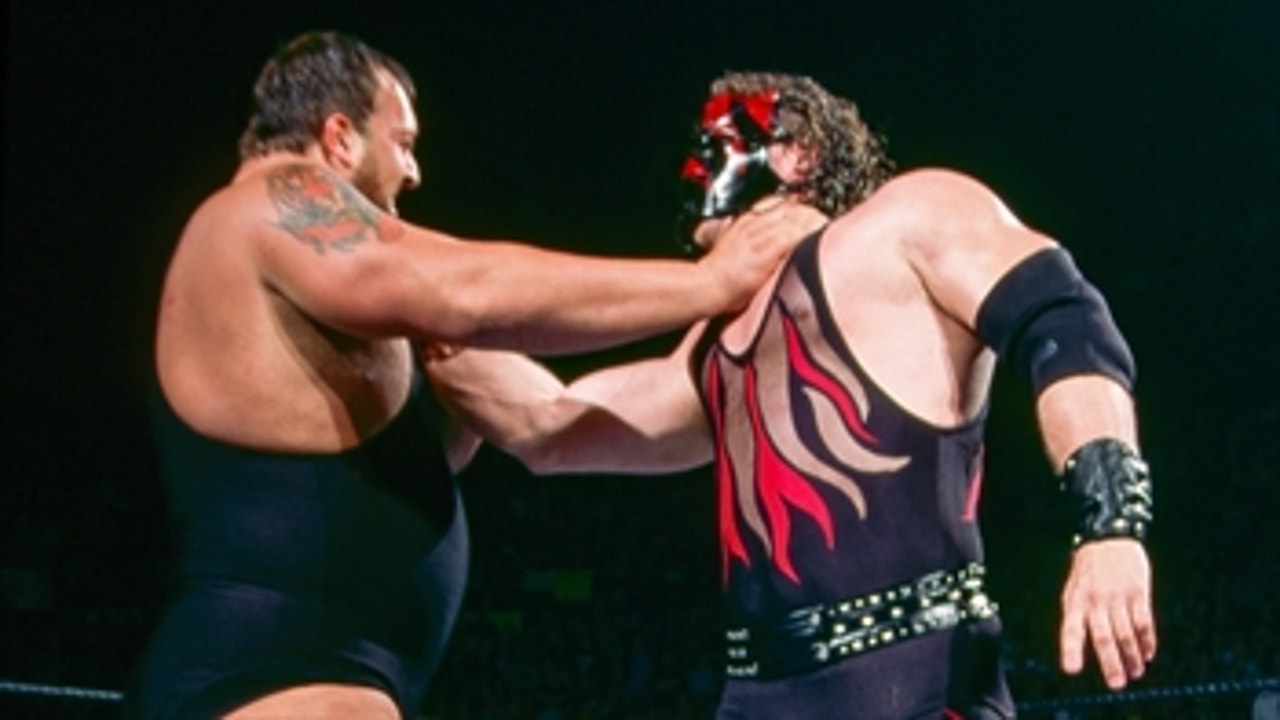 Kane powerslams Big Show from the Royal Rumble Match Royal Rumble 2002