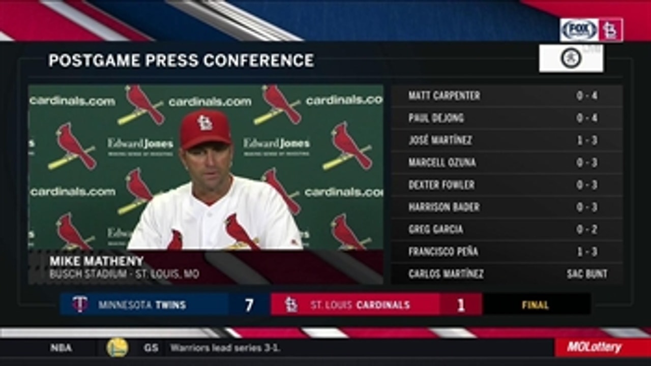 Matheny after sweep by Twins: 'Tough couple days, that's all'