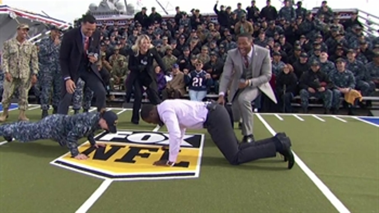 Navy Sonar Technician challenges Michael Vick to pushup contest