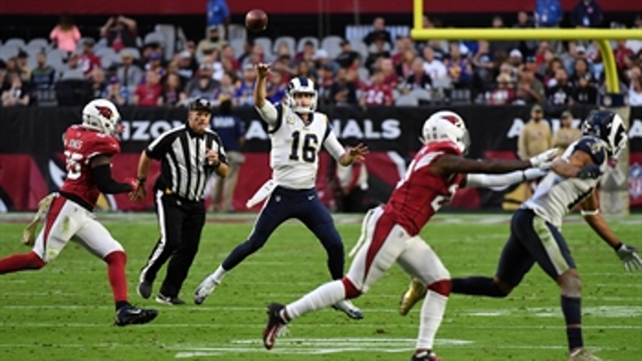 Jared Goff throws for over 400 yards, 2 touchdowns in Rams win over Cardinals