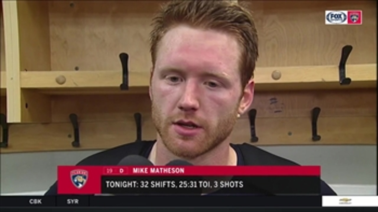 Panthers D Mike Matheson disappointed by penalty in OT