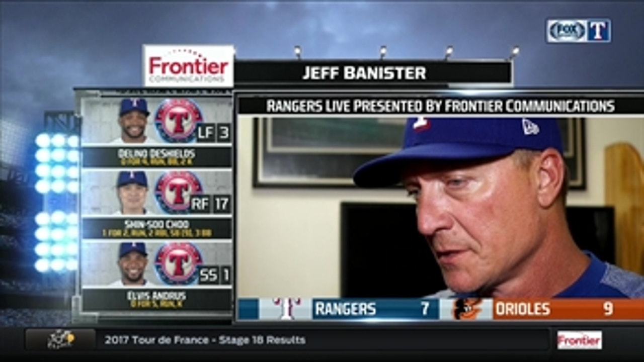 Jeff Banister on coming up short in loss to Baltimore