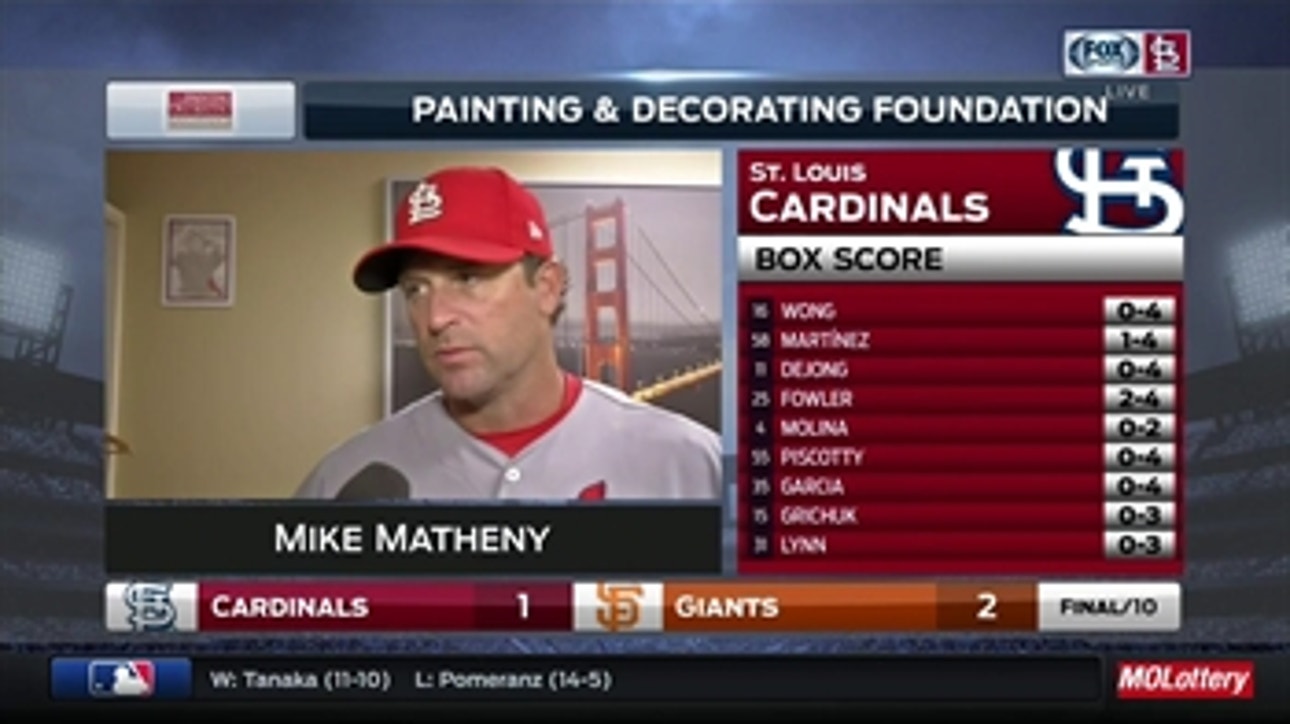 Mike Matheny on Lance Lynn after Cardinals' loss to Giants: 'He was great today'