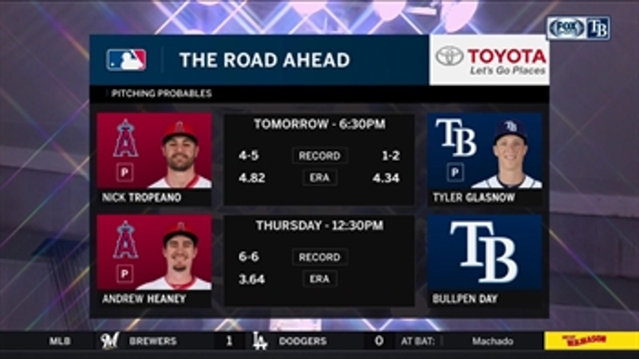 Tyler Glasnow makes Rays debut as series vs. Angels continues