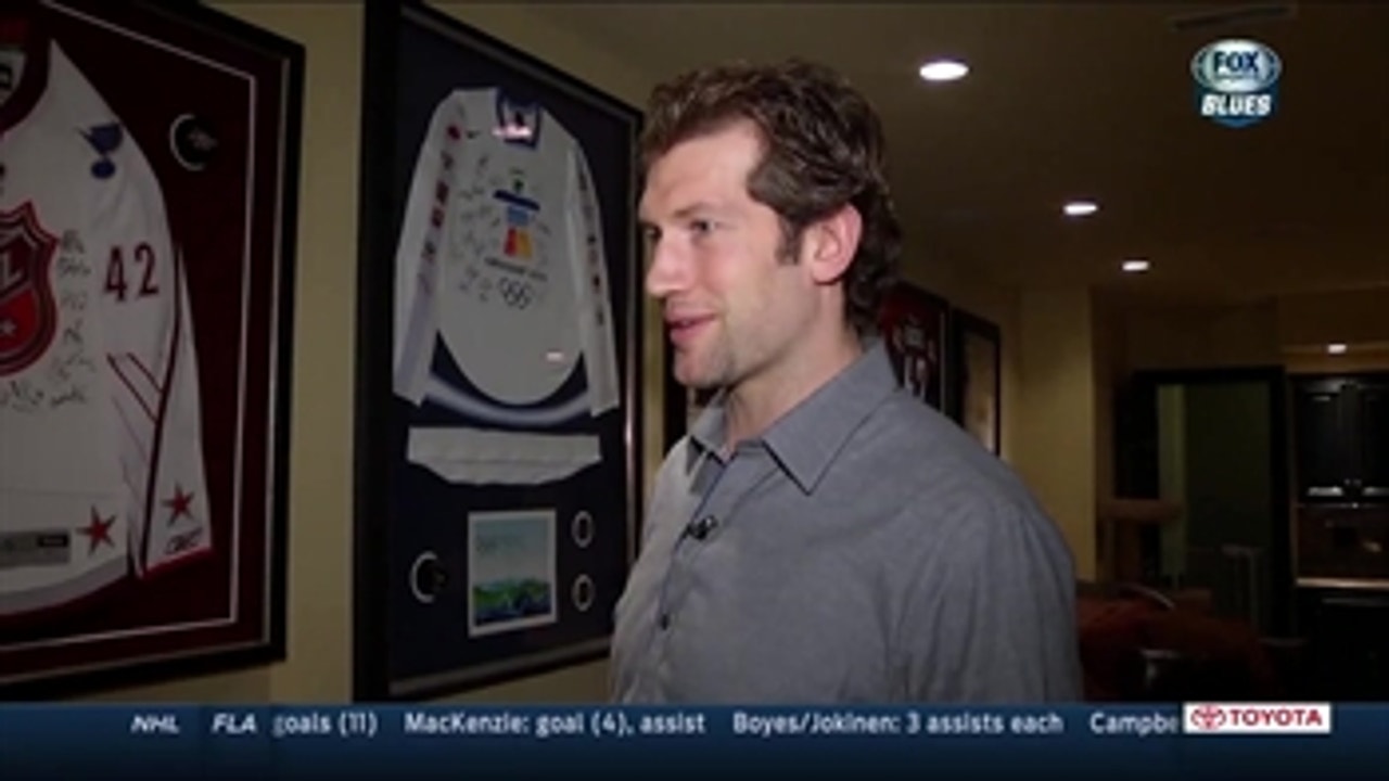 Blues' David Backes shows off personal memorabilia in basement tour