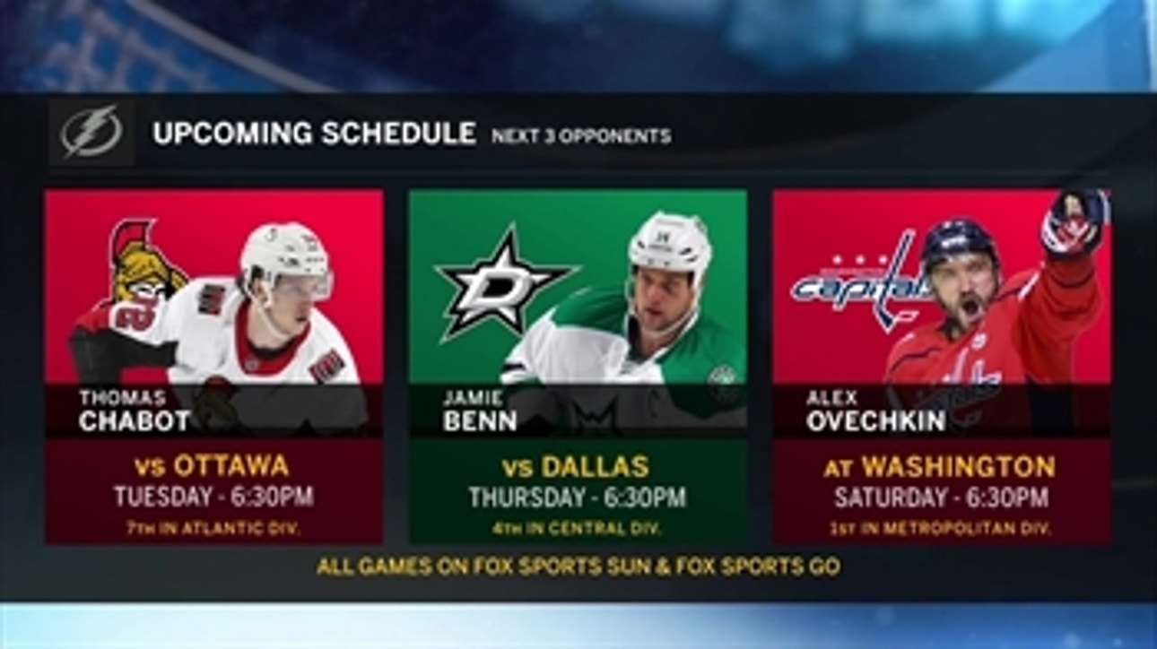 Lightning try to bounce back against visiting Senators