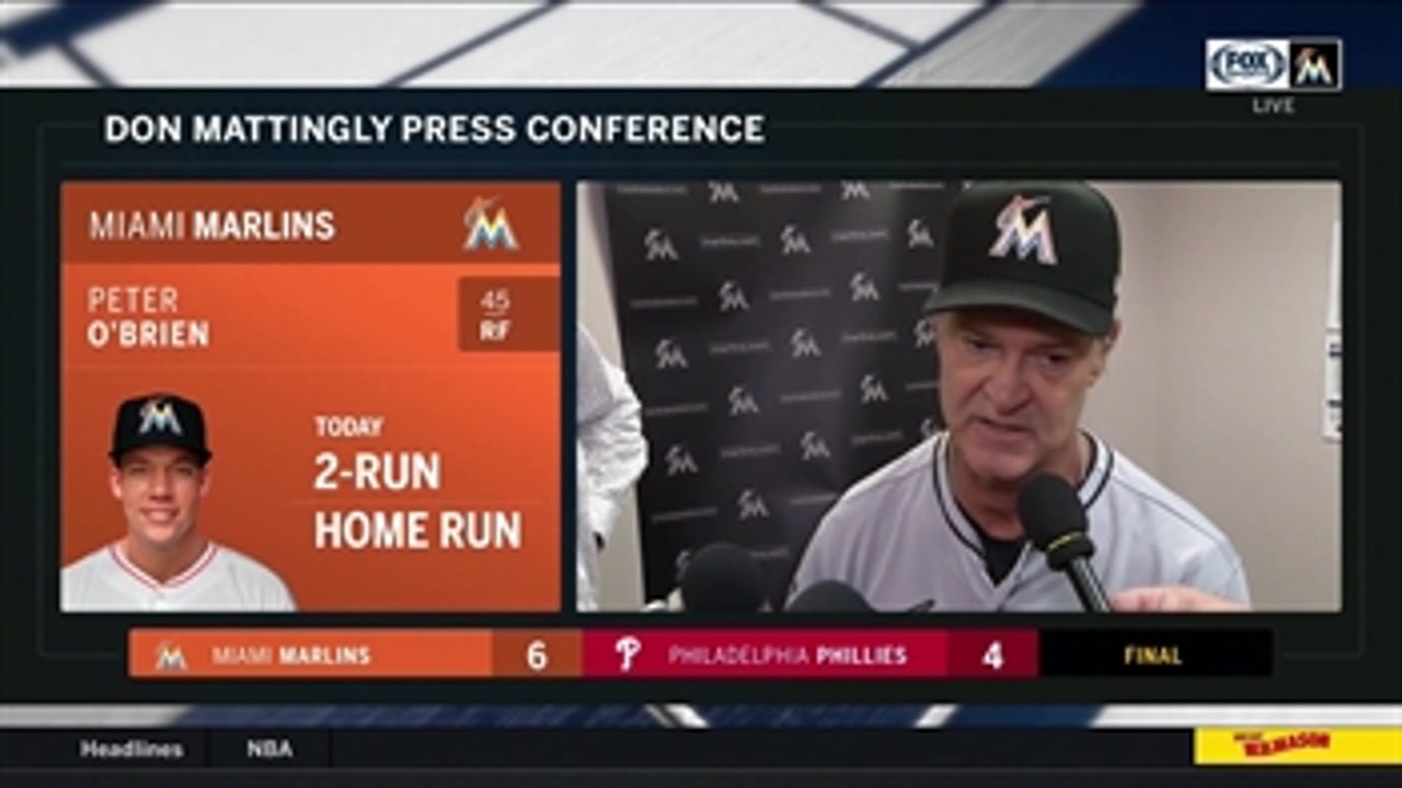 Don Mattingly recaps another solid outing from Jose Urena, Peter O'Brien's 2-run homer