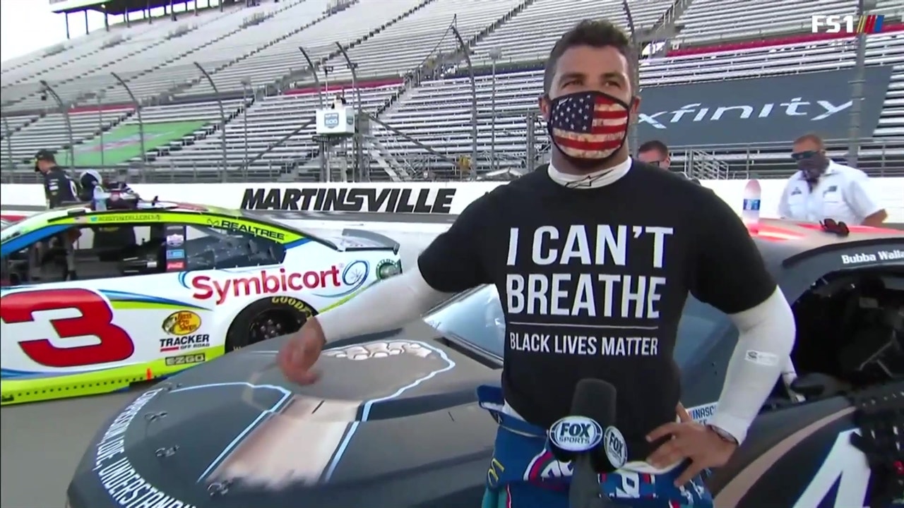 Bubba Wallace responds at Martinsville to the banning of Confederate flag at NASCAR events