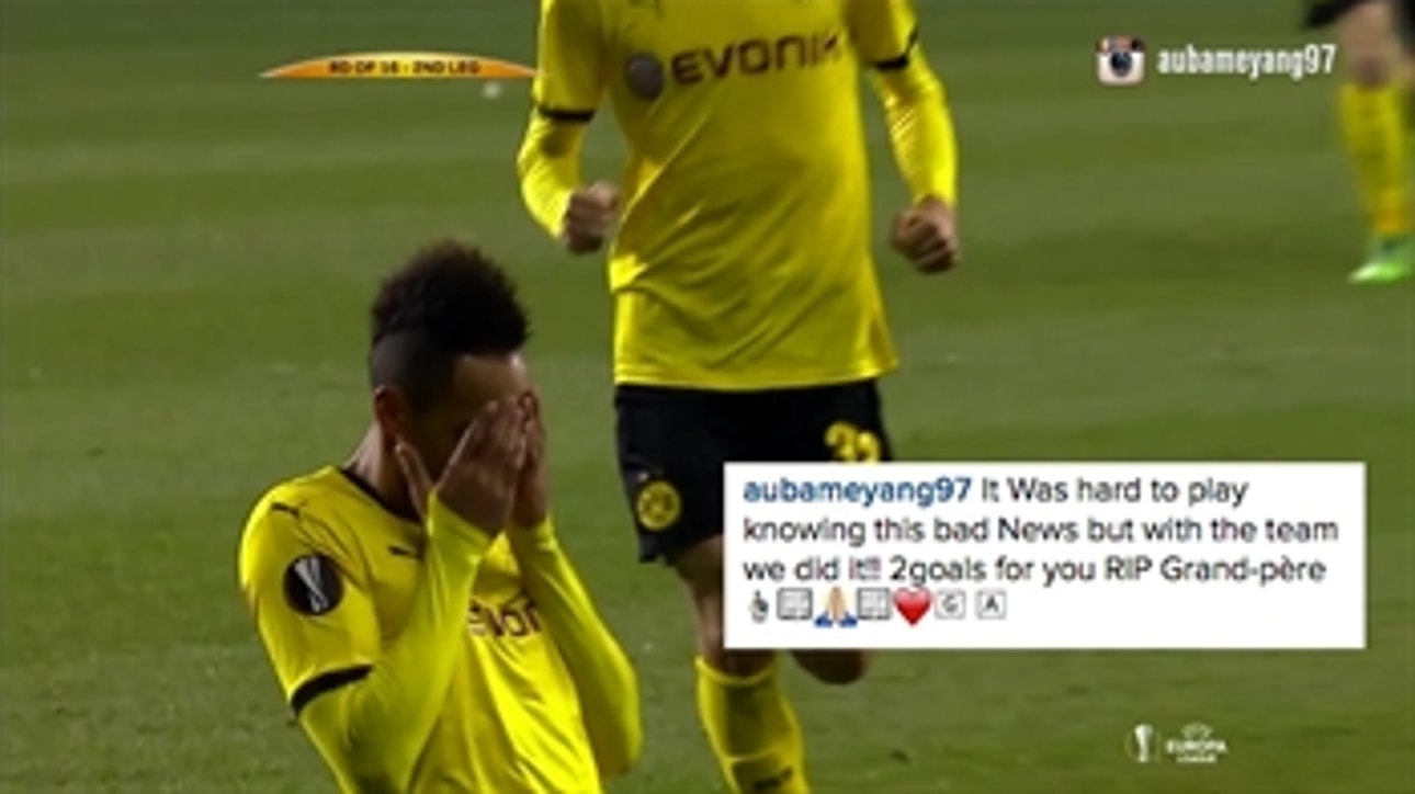 Aubameyang dedicates his two goals to late grandfather