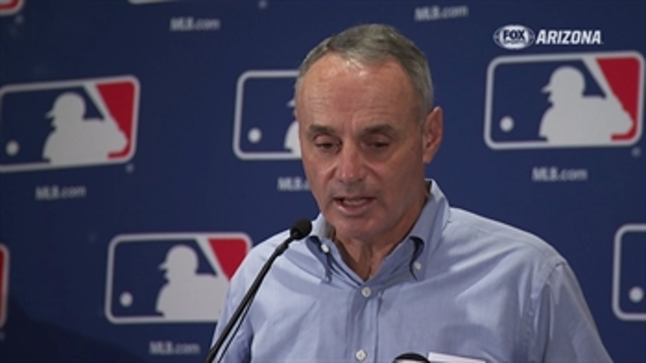 Manfred discusses CBA, international draft, pace of play