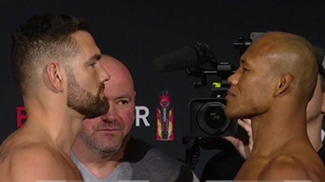 Chris Weidman vs Ronaldo "Jacare" Souza faceoff | WEIGH-INS | UFC 230