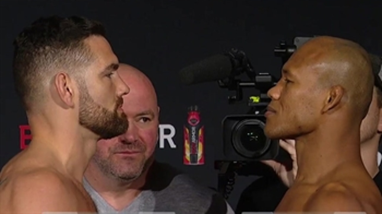 Chris Weidman vs Ronaldo "Jacare" Souza faceoff ' WEIGH-INS ' UFC 230