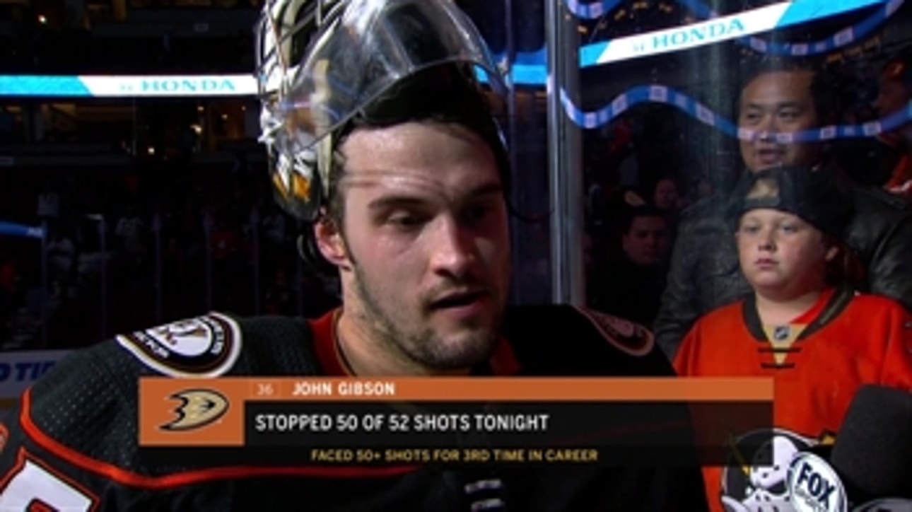 John Gibson on his 50 saves in win over Panthers