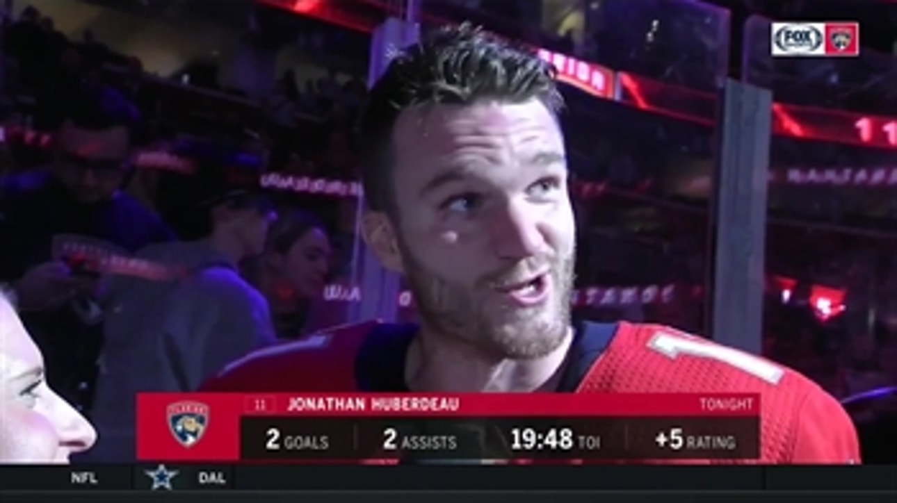 No. 1 star Jonathan Huberdeau recaps Panthers' 6-5 win over Montreal after his 4-point night