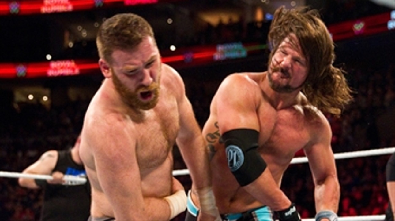 AJ Styles vs. Kevin Owens & Sami Zayn - WWE Title Handicap Match: Royal Rumble 2018 (Full Match)