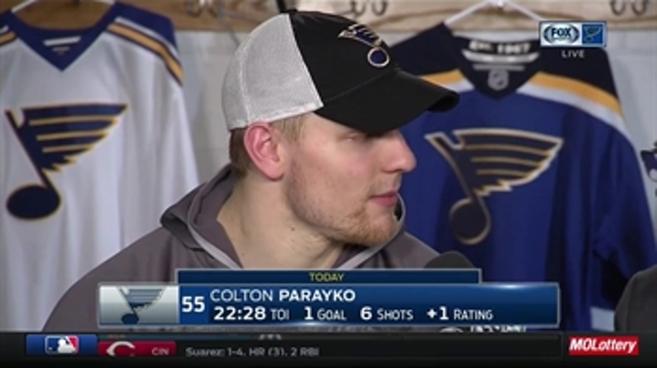 Parayko 'just trying to get something towards the net' on Blues goal