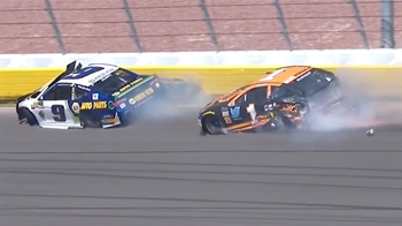 Jamie McMurray collects Chase Elliott after tire failure ' 2018 LAS VEGAS