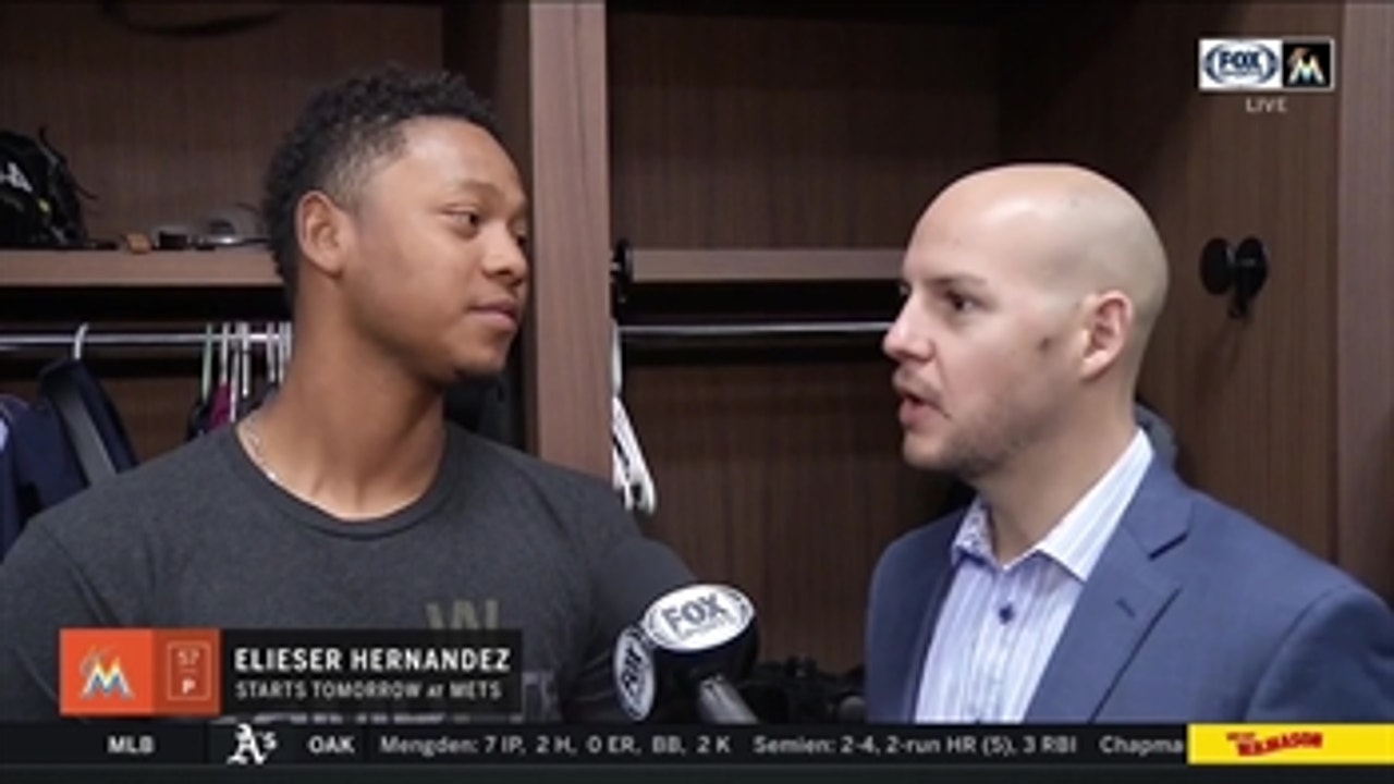 Marlins RHP Elieser Hernandez focused on sticking to game plan for 1st road start