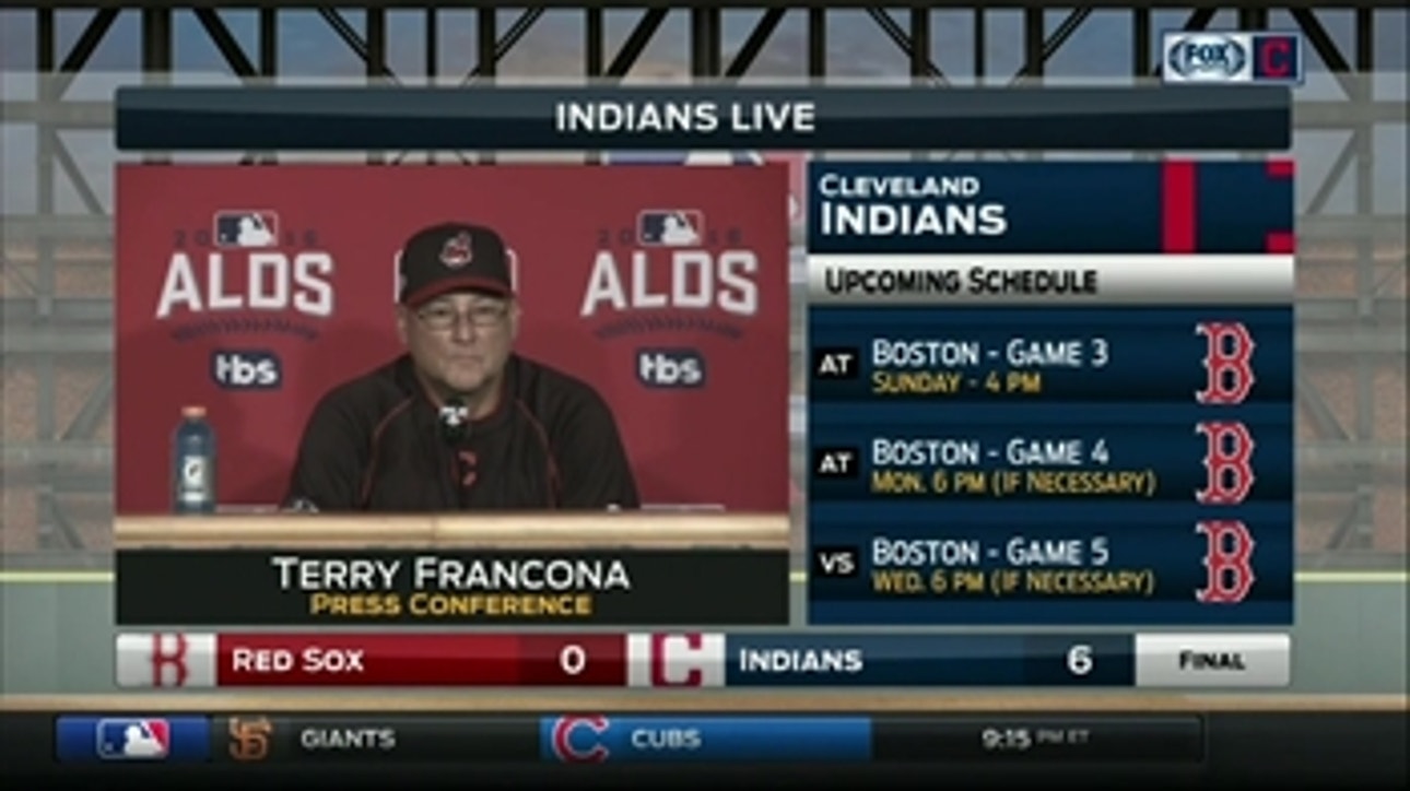 Kluber's 'fire' impresses Tribe skipper