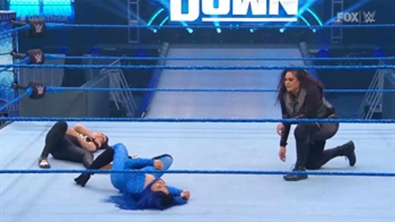Tamina takes out Sasha Banks and Bayley moments after defeating Lacey Evans and Naomi