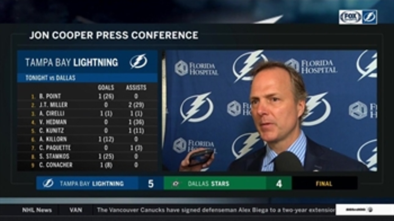 Jon Cooper on Lightning's thrilling OT win, Anthony Cirelli's NHL debut