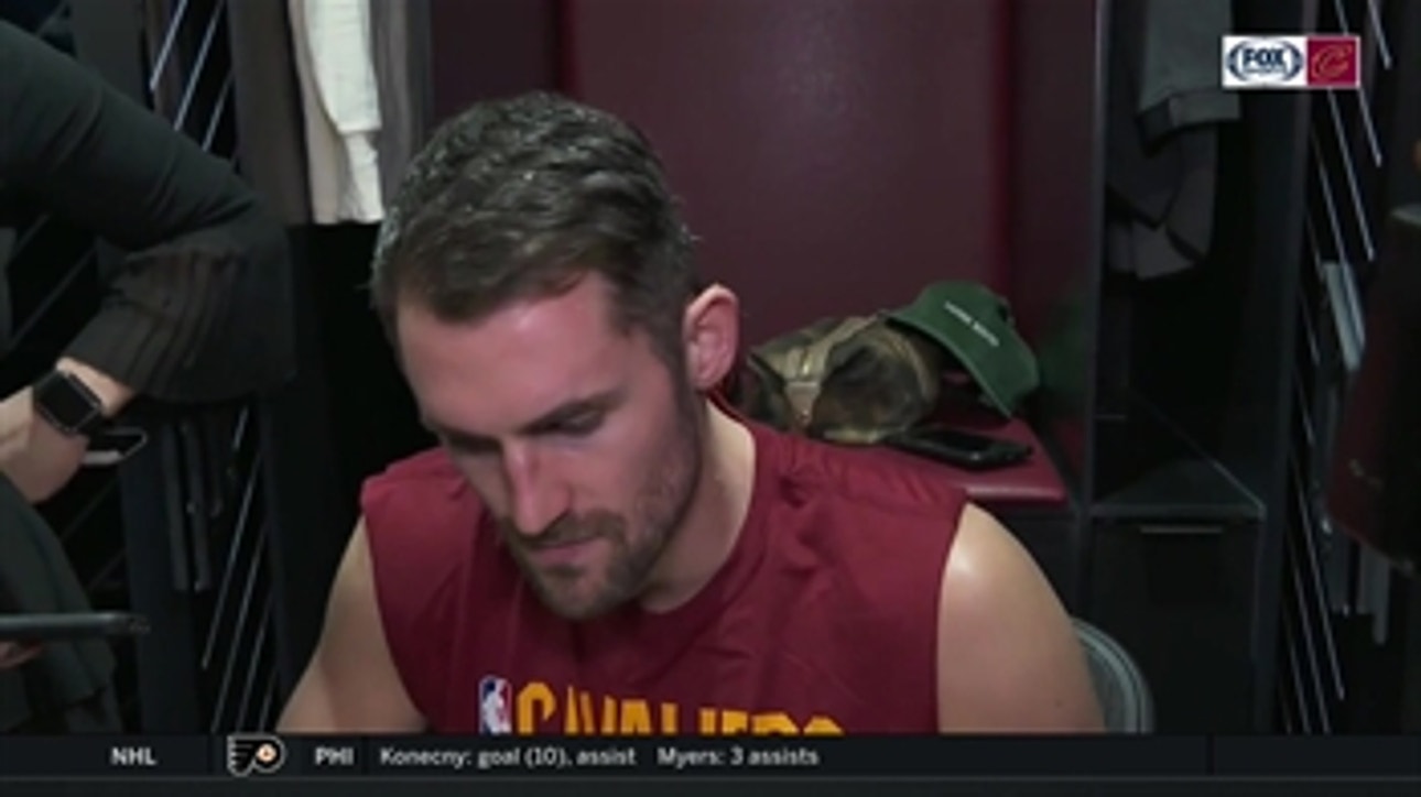 A disappointed Kevin Love after blowout loss to the Pistons