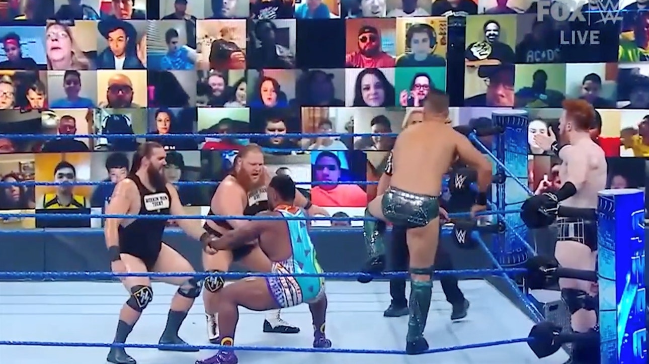 Big E teams up with Heavy Machinery to take down Sheamus, Miz and Morrison