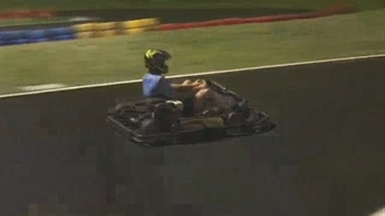 Klay Thompson cheats at go-karting