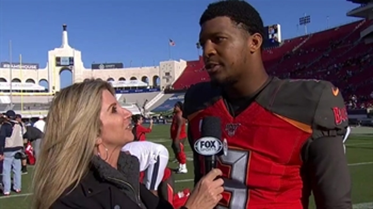 Jameis Winston " We just decided to finish.." after holding on to get a big win in Los Angeles