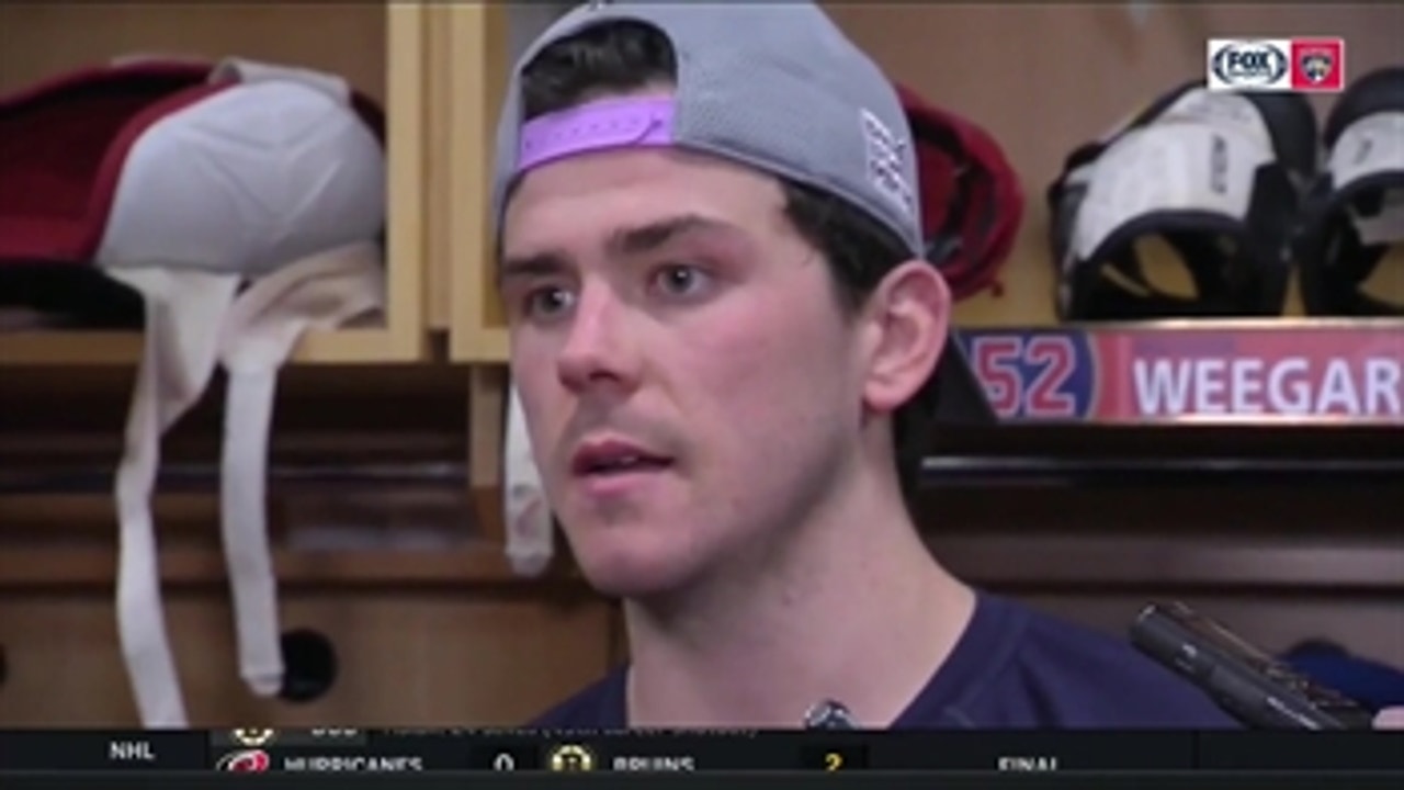 Panthers D MacKenzie Weegar discusses loss to Minnesota, getting back to form